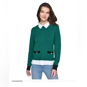 Karl Lagerfeld Paris Women’s Layered-Look Sweater